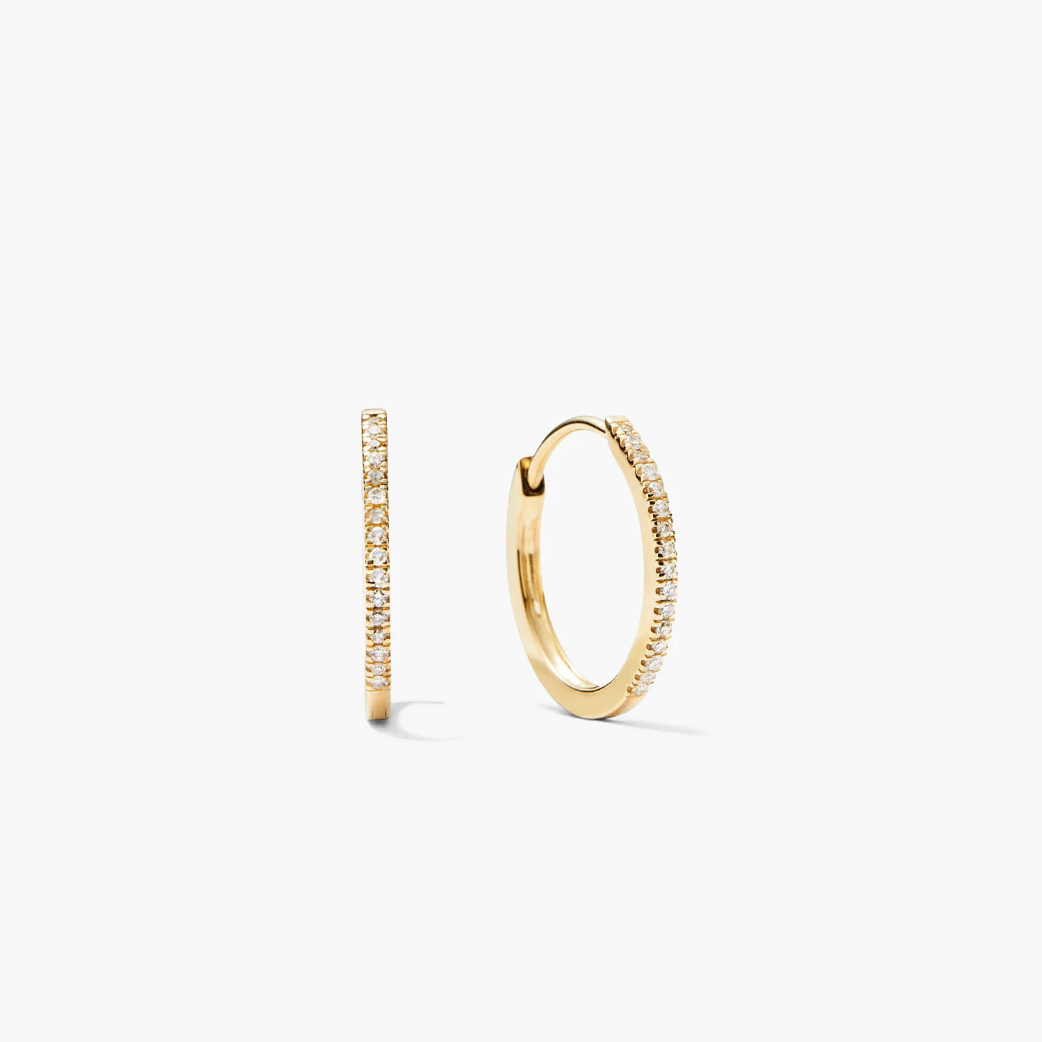 14k Gold Handcrafted Pav\u00e9 Diamond Small Hoop Earrings - Jewelry | Mejuri | Mejuri Fine Crew