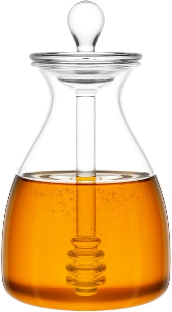 Mkono Honey Pot Glass Honey Jar with Dipper Sticks and Lid Cover Honey Containers Holder for Home... | Amazon (US)
