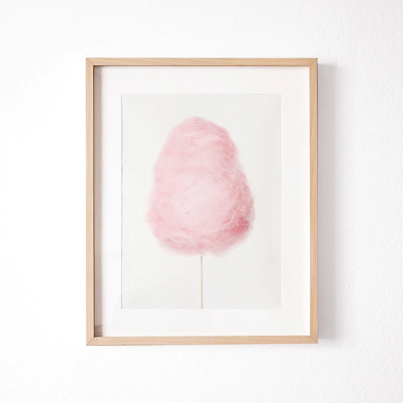 Pink Cotton Candy Print - Girls Room Decor - Cotton Candy Nursery Print - Candy Wall Art - Cotton... | Etsy (US)