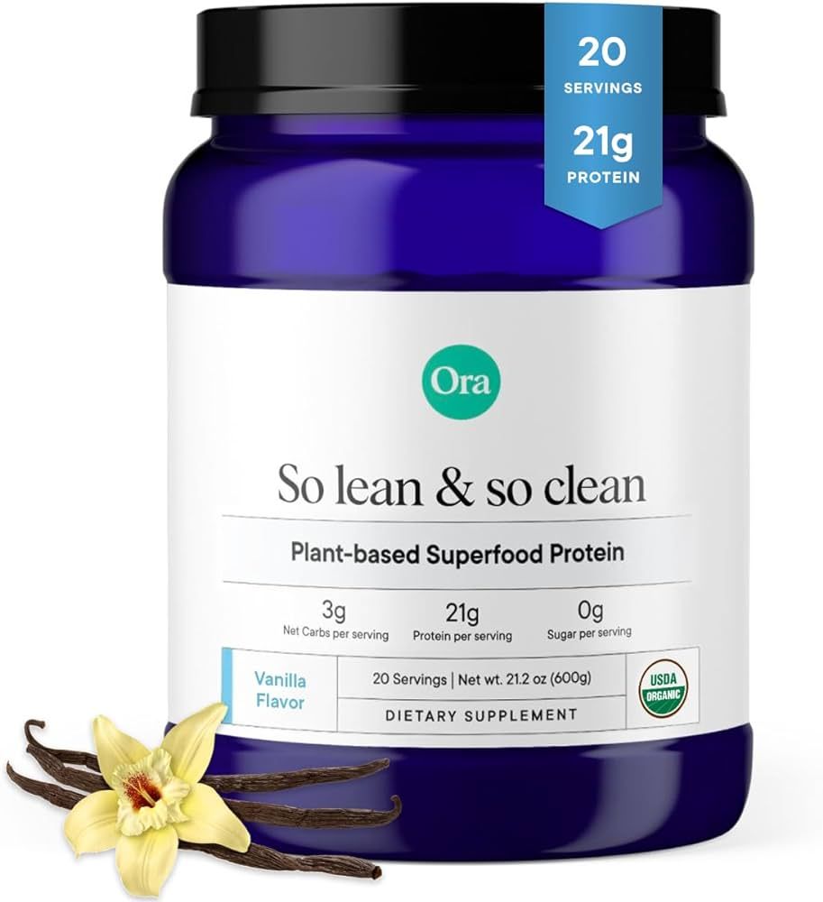 Ora Organic Vegan Protein Powder - 21g Plant Based Protein Powder for Women and Men | Low Net Car... | Amazon (US)