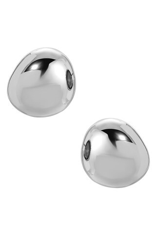 Ettika Polished Pebble Stud Earrings in Silver from Revolve.com | Revolve Clothing (Global)