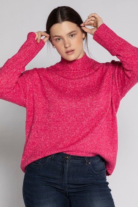 Soft Melange Long Sleeve Turtleneck Sweater | Ulla Popken