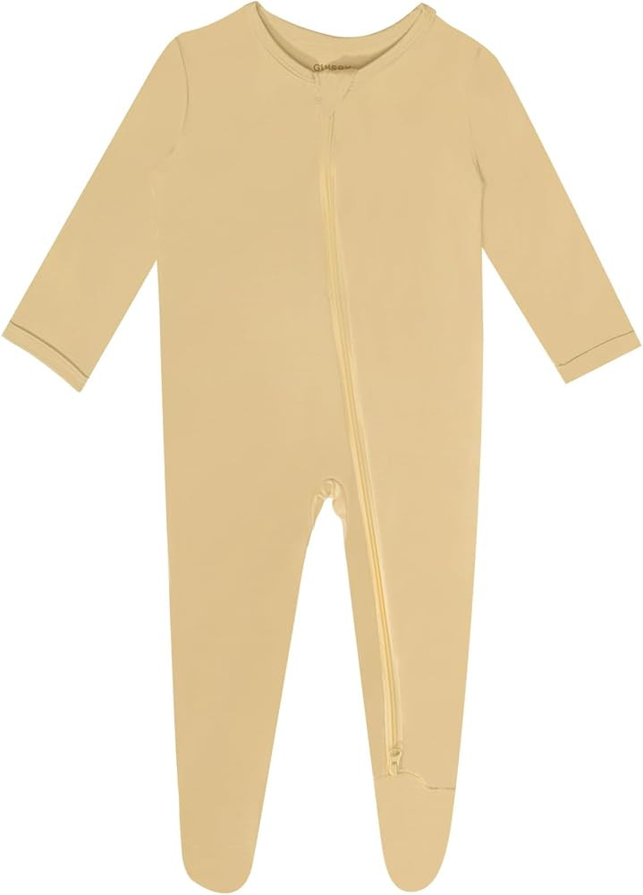 GUISBY Rayon Baby Footed Pajamas with Mitten Cuffs, Soft Long Sleeve Romper 0-18 Months | Amazon (US)
