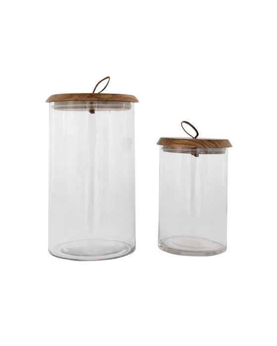 Leather Pull Lidded Jars | McGee & Co.