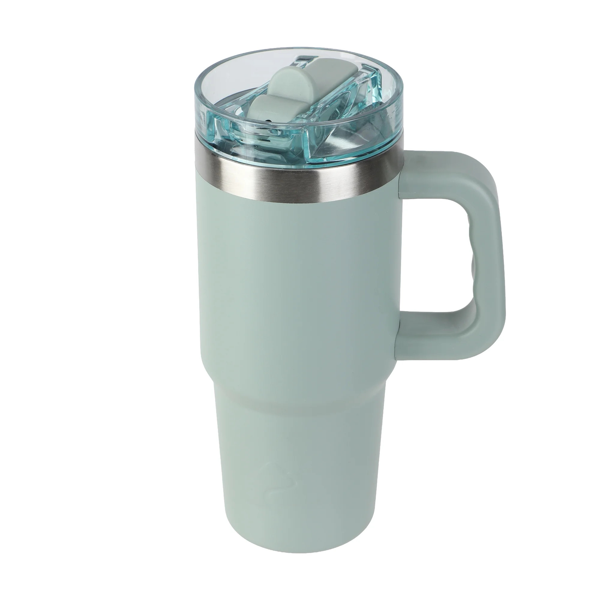Ozark Trail 18oz Insulated Stainless Steel Travel Tumbler with Handle and Flip Straw Lid,Sage Gre... | Walmart (US)