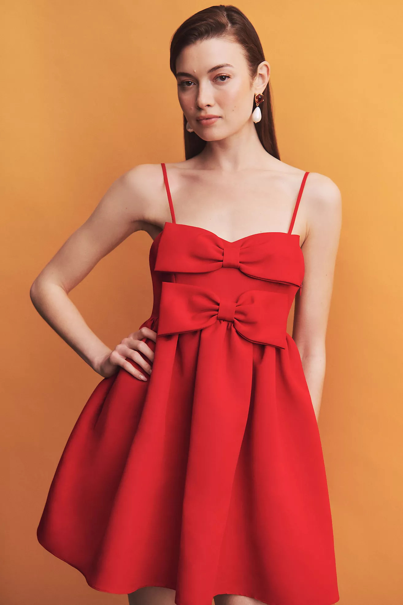 Sachin & Babi Sloane Taffeta Double-Bow Pleated Mini Dress | Anthropologie (US)
