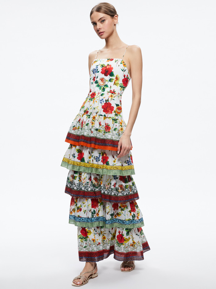 VALENCIA SPAGHETTI STRAP MAXI DRESS | Alice + Olivia