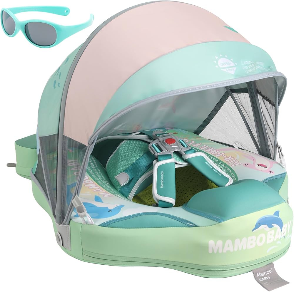 Mambobaby Newest Non Inflatable Baby Float Size Improved Add Tail Avoid Flip Over Swim Trainer So... | Amazon (US)