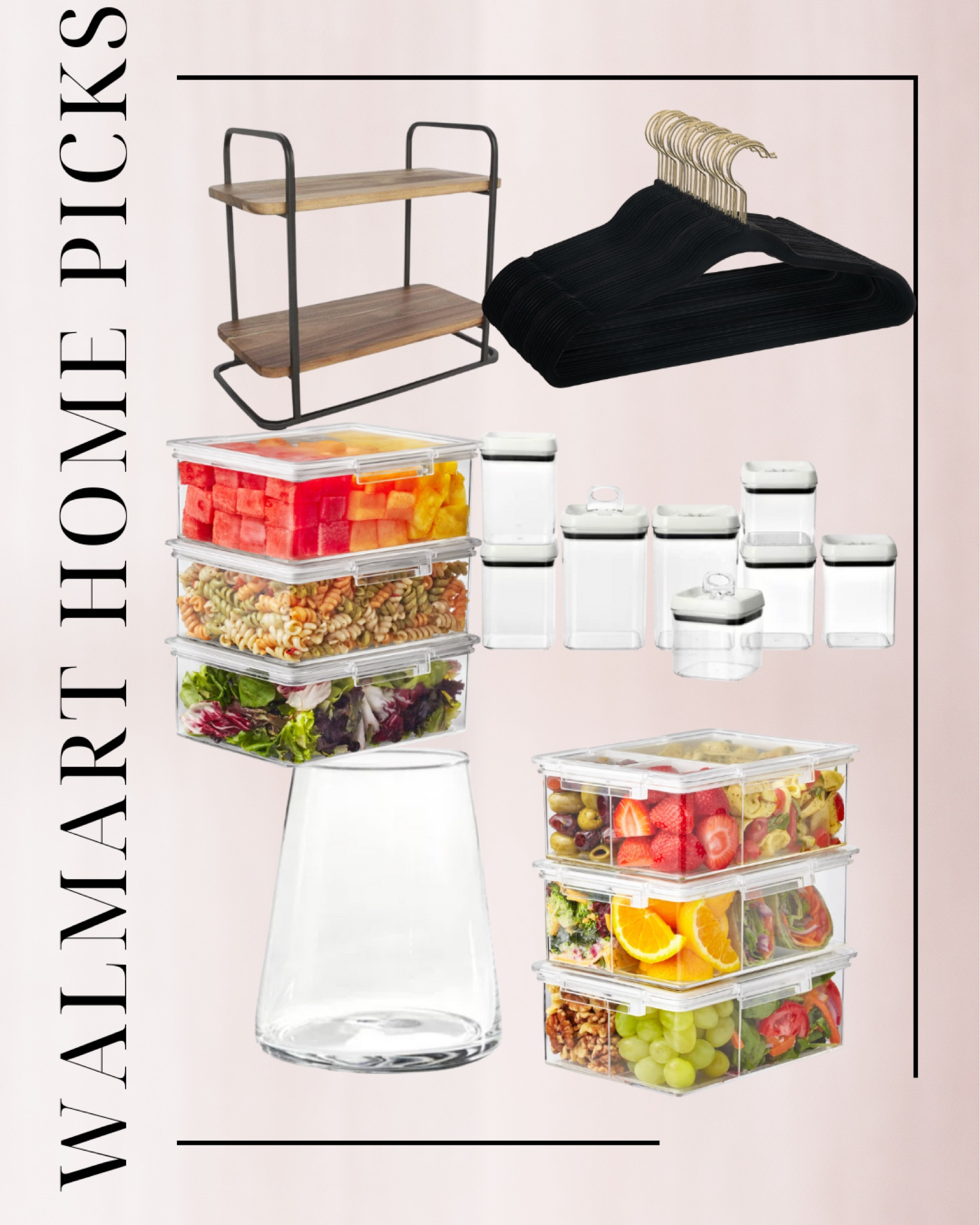 Walmart home picks, velvet hangers, bento boxes, flip top containers, stemless wine glasses 

#LTKunder100 #LTKhome #LTKSeasonal