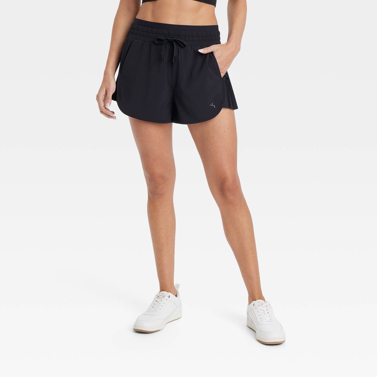 Women's High-Rise Pleated Side Shorts 2.5" - JoyLab™ Black XS | Target