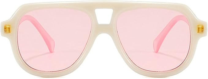 willochra Retro Double Bridges Pilot Men Rivets Sunglasses Fashion Clear Gradient Shades UV400 Wo... | Amazon (US)