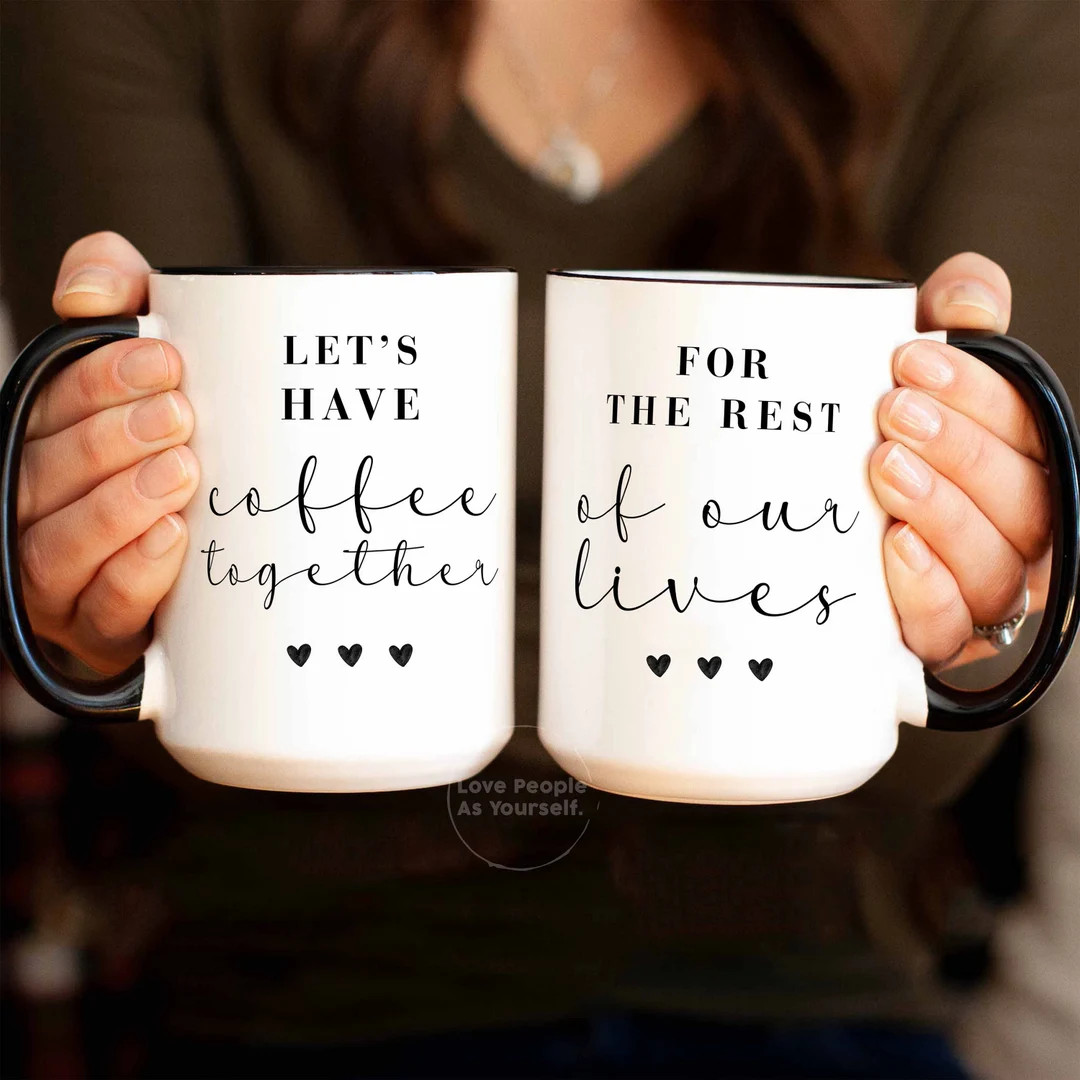 Mr Mrs Mugs, Couple Coffee Mug Set, Unique Wedding Gift, His and Hers Gift, Coffee Lovers, Engage... | Etsy (US)