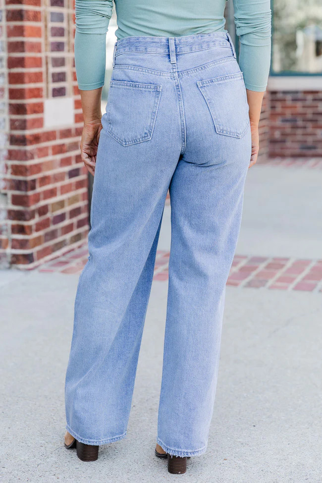 Never Forget Light Wash Distressed Dad Jeans FINAL SALE | Pink Lily