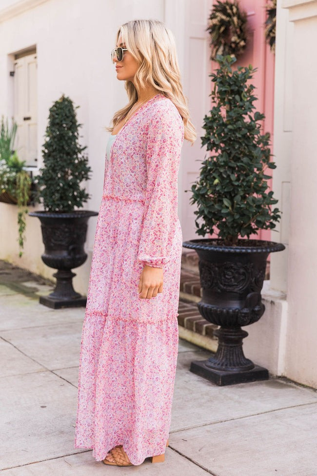 Valley Flower Pink Duster Floral Kimono | The Pink Lily Boutique