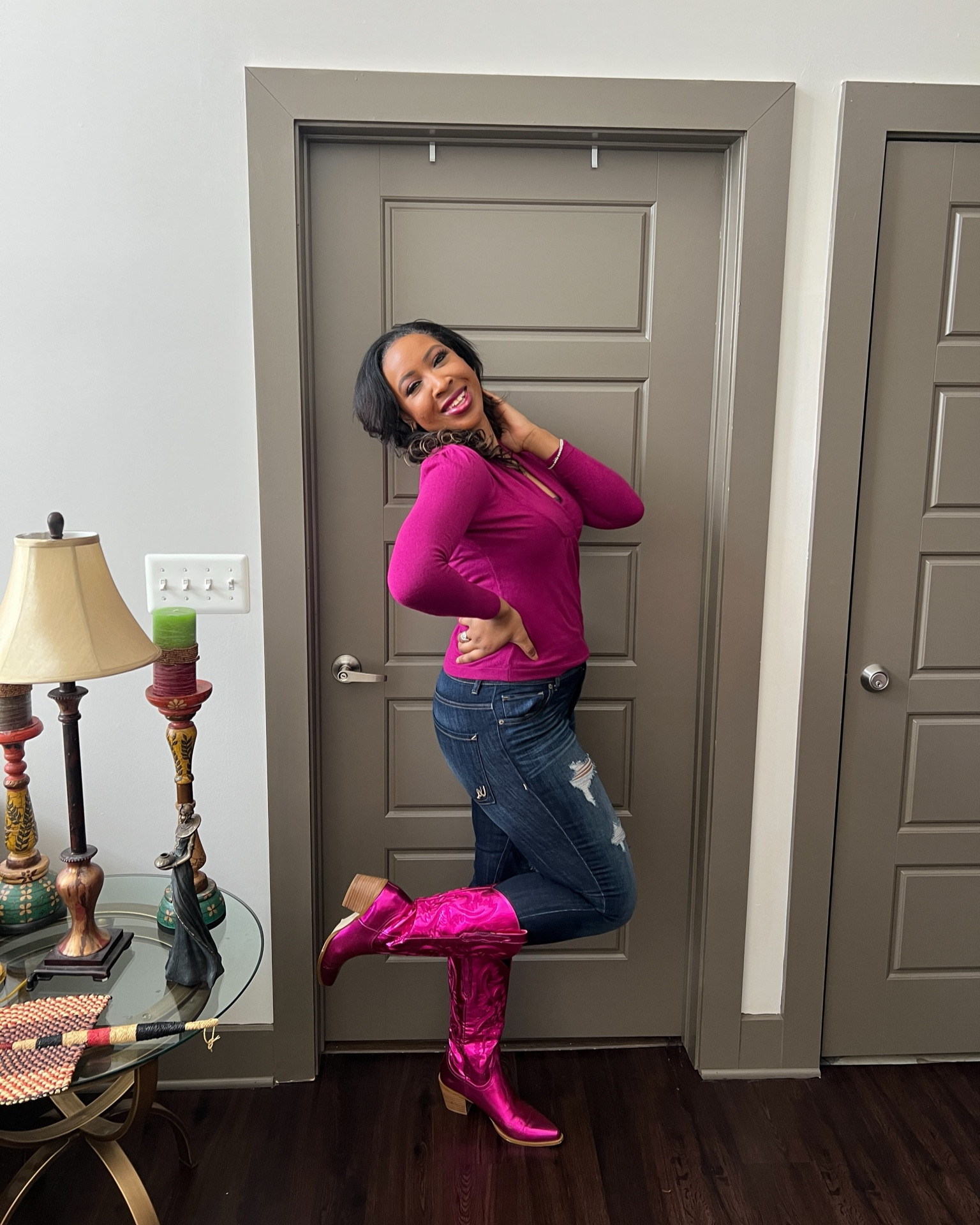 Who says you can't be stylish and cozy while working from home? Bubble gum pink sweater for the win! 🌟 #WFH #Sweater #Cowgirlboots

#LTKU #LTKOver40 #LTKStyleTip