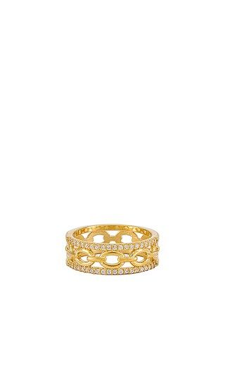 Double Pave Chain Link Ring in Gold | Revolve Clothing (Global)