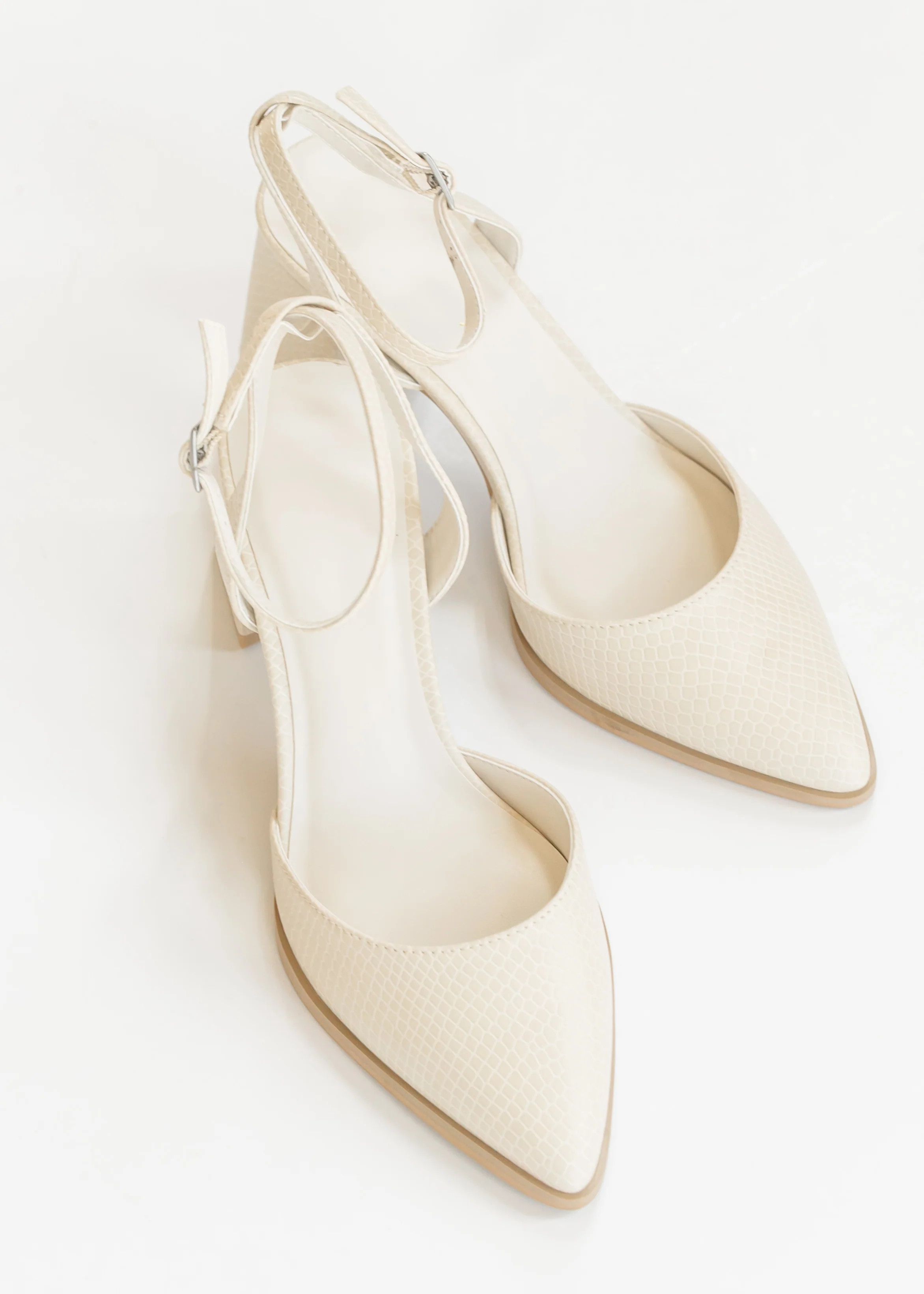 Pointed Toe Ankle Strap Block Heels | Inherit Clothing Co.