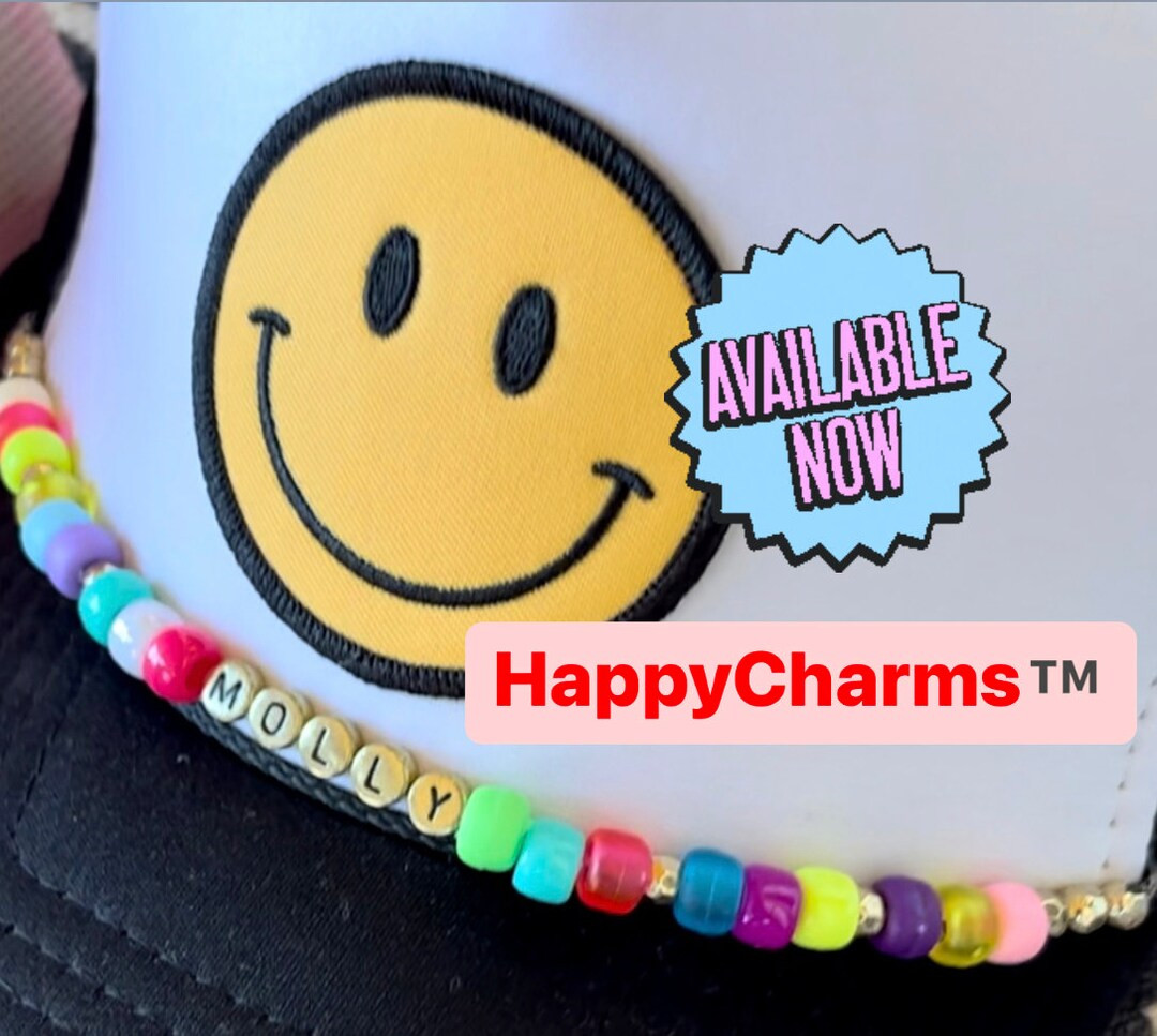HappyCharm, Trucker hat charm, Trendy gift, personalized gift, personalized hat charm, hat charm,... | Etsy (US)