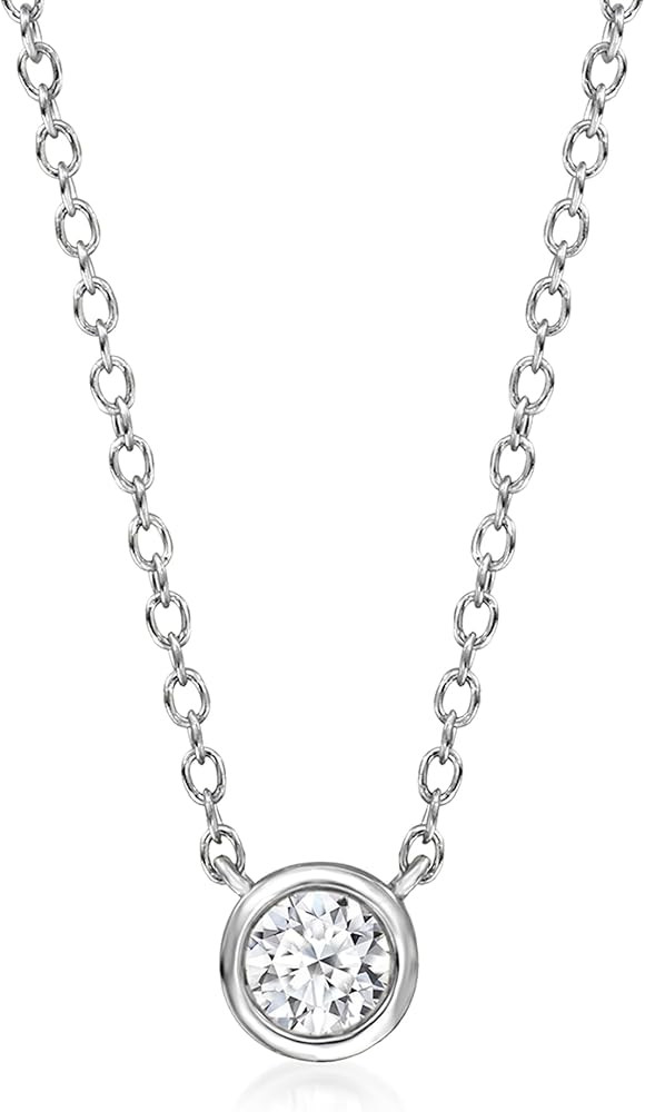 Ross-Simons 0.15 Carat Bezel-Set Lab-Grown Diamond Necklace in Sterling Silver | Amazon (US)