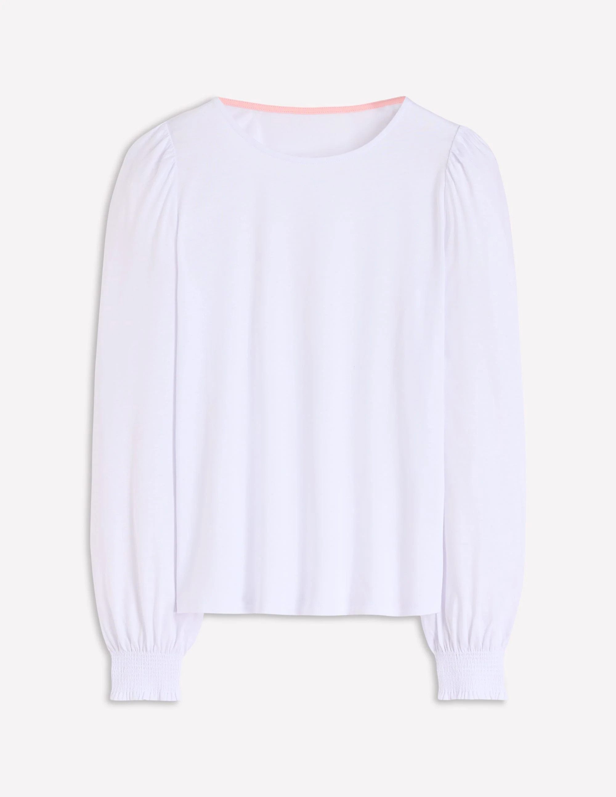 Smocked Cuff Supersoft Top-White | Boden (US)