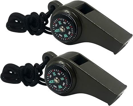 2 Pack Emergency Survival Whistle, 3-in-1 Emergency Whistles with Compass and Thermometer, Loud S... | Amazon (US)