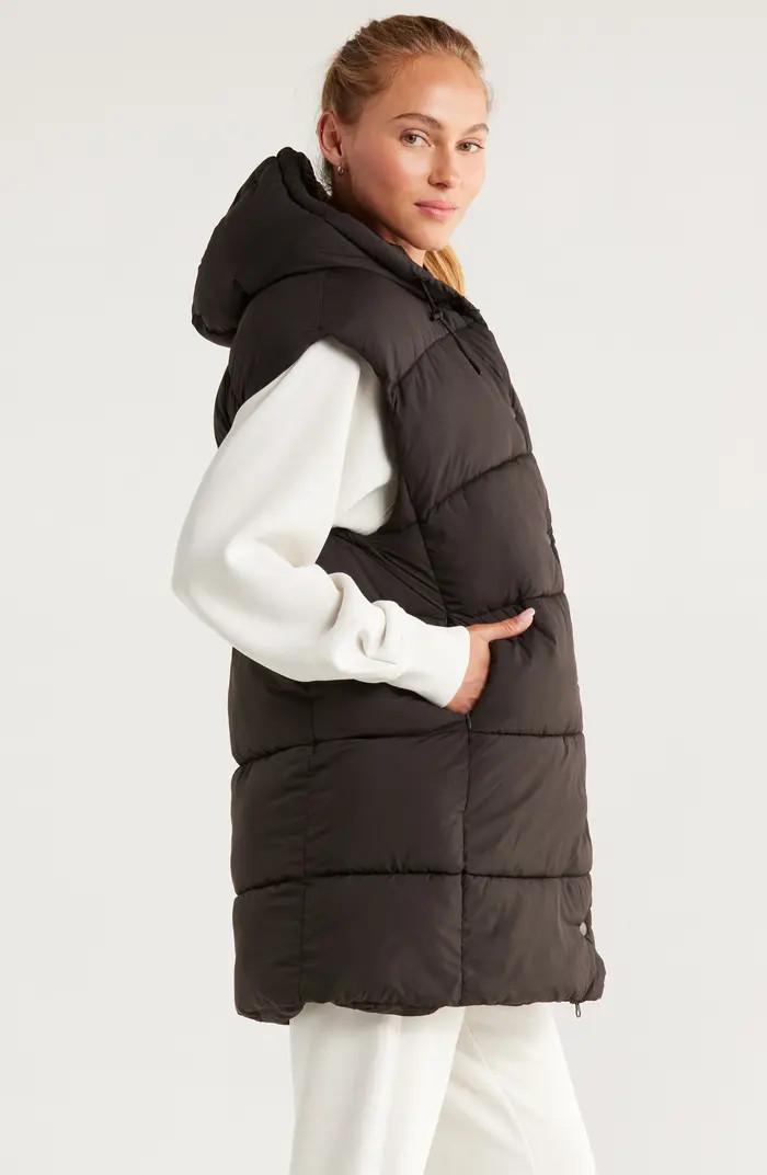 Longline Hooded Puffer Vest | Nordstrom