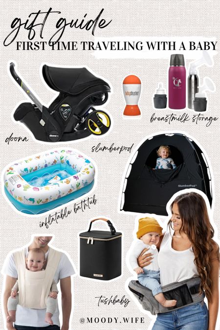 Gift Guide for first time traveling parents! If you are traveling this holiday season with new babies - this post is for you! If you know someone traveling with infants - send this to them! 🫶🏼 

#giftguide2023 #giftguideforbabies #newbabygifts #momstyle #newparentsessentials 

doona // shusher // cheese chill for breastmilk storage // inflatable baby bath // slumber pod // ergo baby carrier // cooler - 4 pack for baby bottles - a daycare drop off must have // tush baby carrier#LTKGiftGuide 

#LTKtravel #LTKfindsunder50 #LTKbaby