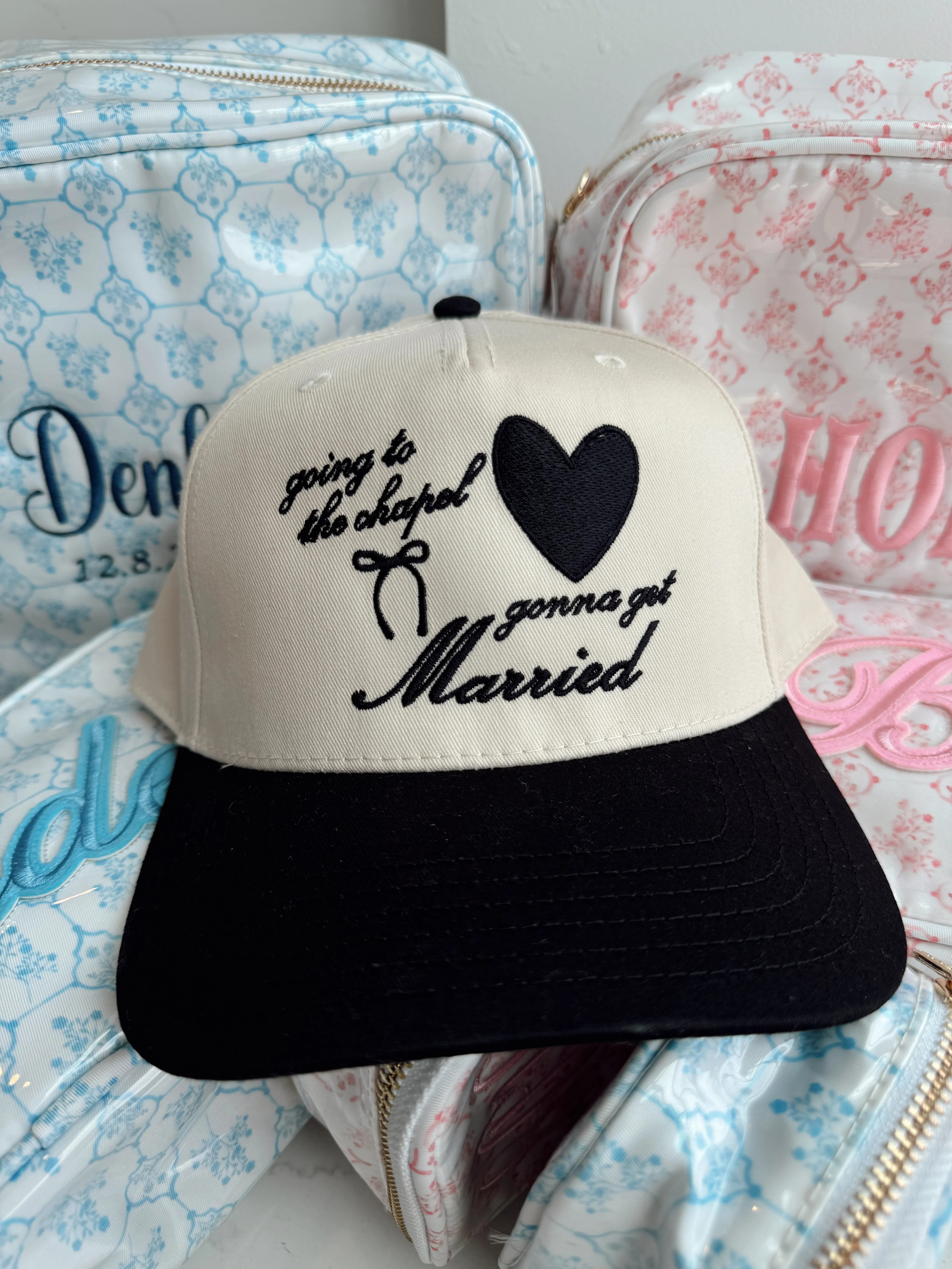 Going To The Chapel - Black Vintage Trucker Hat | KenzKustomz