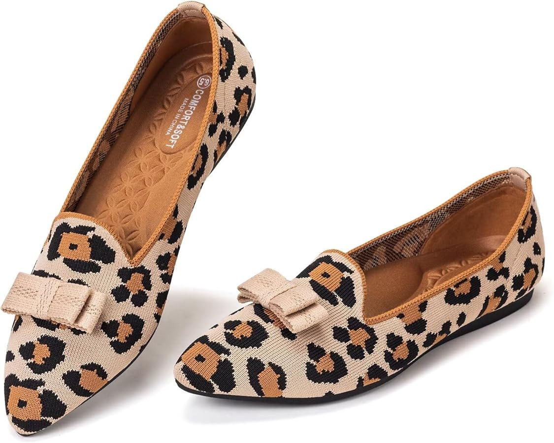 Women's Loafer Flats Casual Knit Fabric Lightweight Dressy Shoes Washable Elegant Pointed-Toe lac... | Amazon (US)