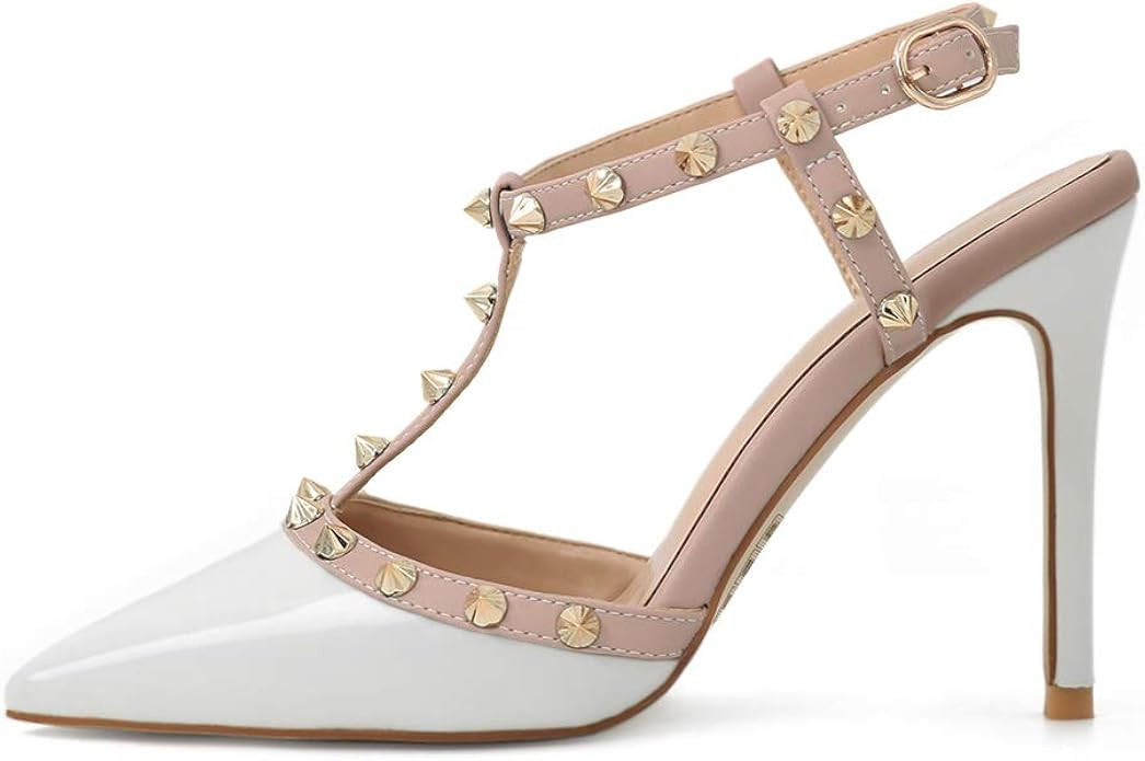 Eithy Women's Slingbacks Mid High Heels Summer Shoes Pointy Toe Party Daily Wear Sandals | Amazon (US)