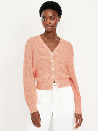 V-Neck Shaker-Stitch Cardigan Sweater | Old Navy | Old Navy (US)