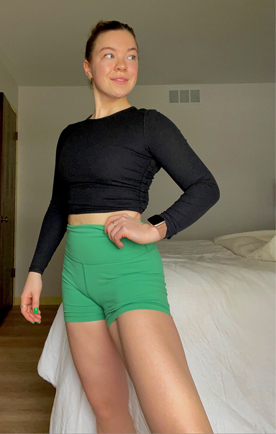 Todays St Patrick’s Day Gym Fit 

Lulu lemon Ribbed Nulu top size 4
Aritzia Life Hi-Rise biker shorts 5” size M

#LTKfit #LTKcurves