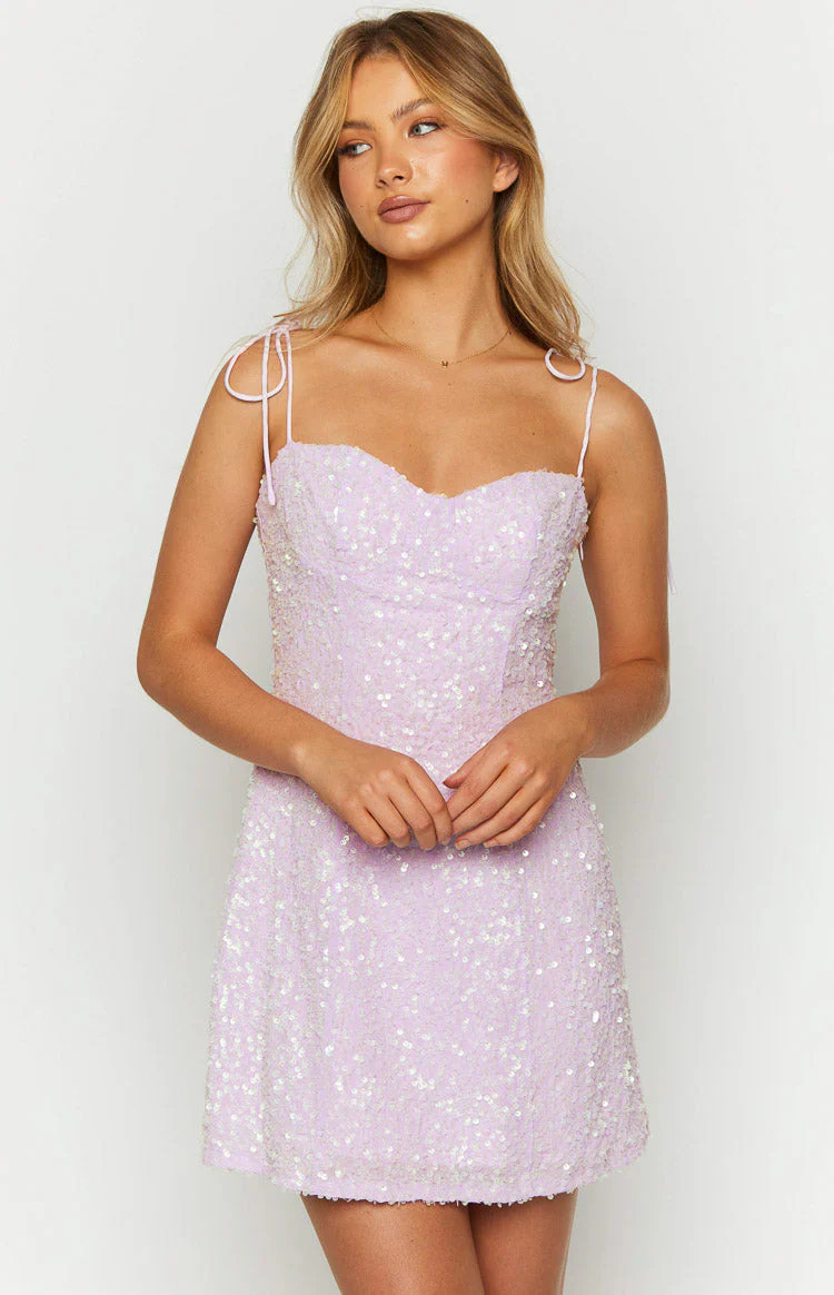 Penny Lane Purple Sequin Mini Dress | Beginning Boutique (US)
