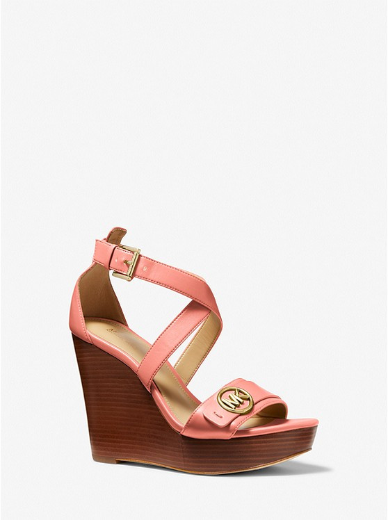Carmen Faux Leather Wedge Sandal | Michael Kors US