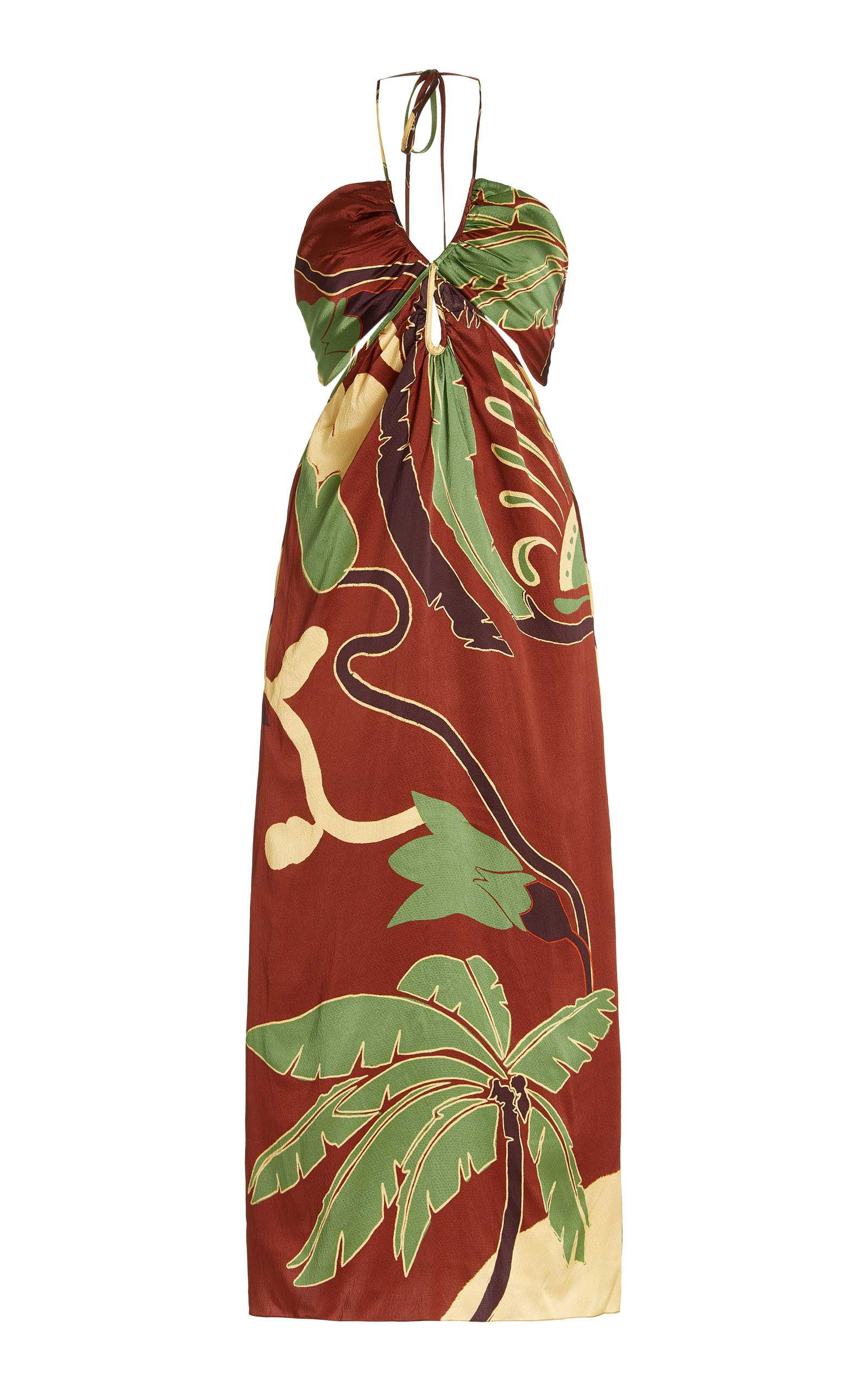 Exclusive Extravagant Vision Silk Charmeuse Midi Dress | Moda Operandi (Global)