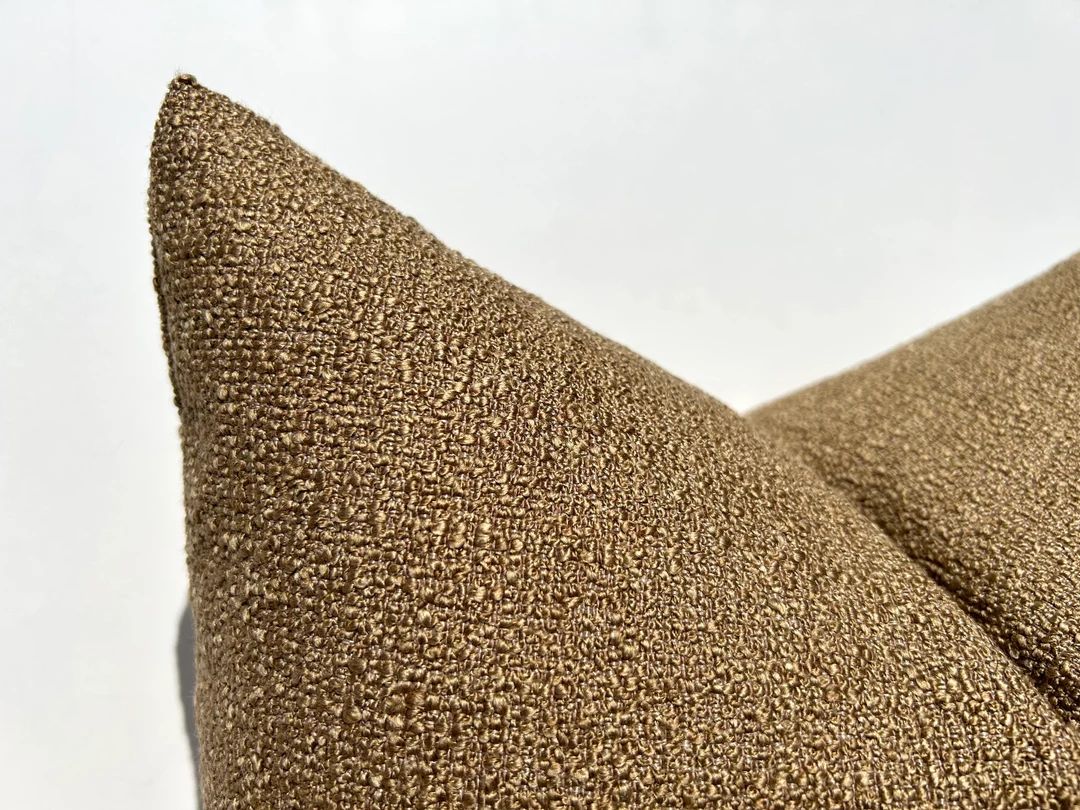 Camel Brown Boucle Cushion Cover Caramel Euro Sham 26x26 - Etsy | Etsy (US)
