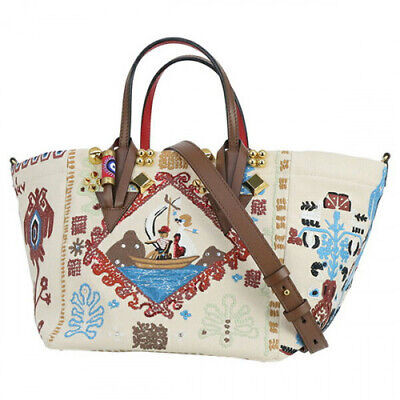 Christian Louboutin Tote Bag Green Cava Small Broderie Ruby 2WAY limited From JP | eBay US