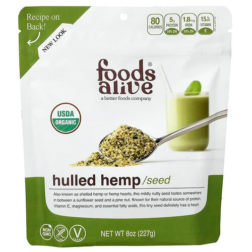 Foods Alive, Organic Hulled Hemp Seeds, 8 oz (227 g) | iHerb