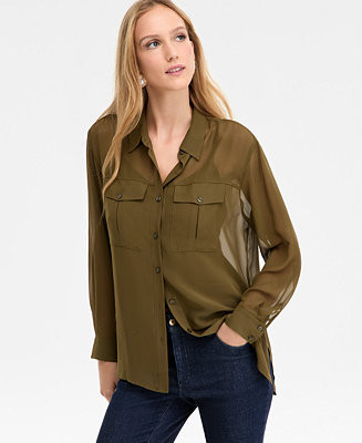 Women's Button-Front Shirt, Macy's Exclusive | Macy's
