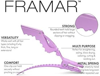 FRAMAR Pastel Alligator Hair Clips 10 Pack - Professional Styling Clips for Hair, Salon Quality P... | Amazon (US)