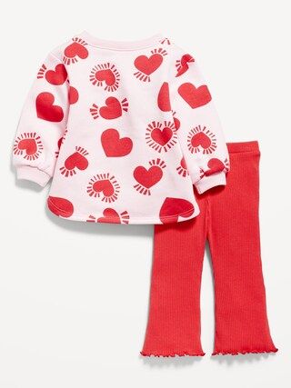 Heart-Print Tunic Sweatshirt and Flare Leggings Set for Baby | Old Navy (US)