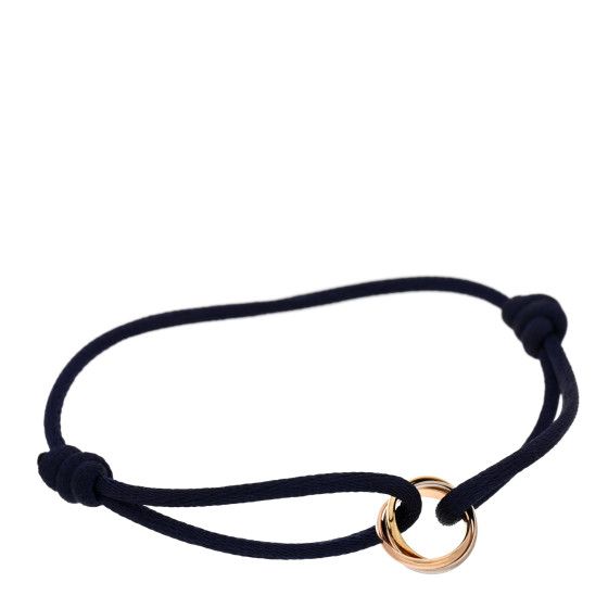 18K Pink Yellow White Gold Trinity Cord Bracelet Blue | FASHIONPHILE (US)
