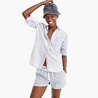 Relaxed boy shirt in cotton linen mixed stripe | J.Crew US