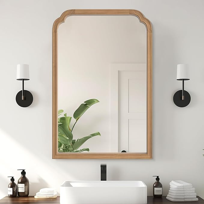 WallBeyond Wood Bathroom Mirrors for Wall Mounted, 24" x 36" Rustic Wood Frame Wall Mirrors Decor... | Amazon (US)