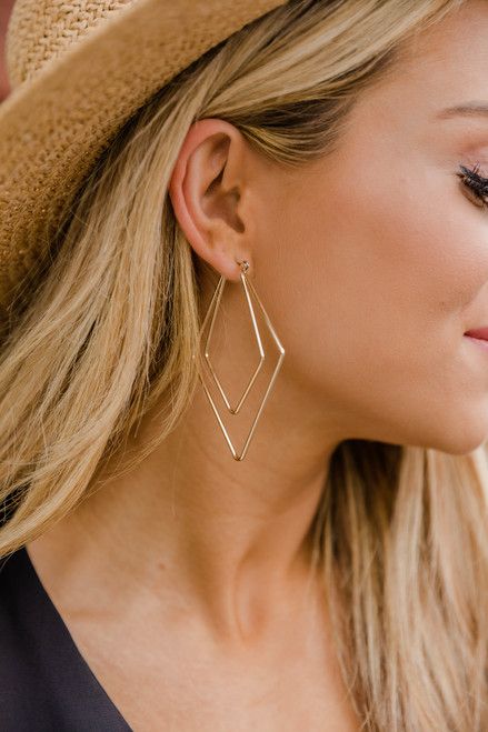 I'm Yours Tonight Double Hoop Earrings Gold | The Pink Lily Boutique