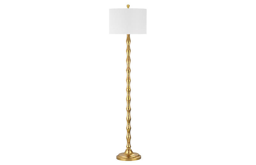 Milo Floor Lamp, Gold | One Kings Lane