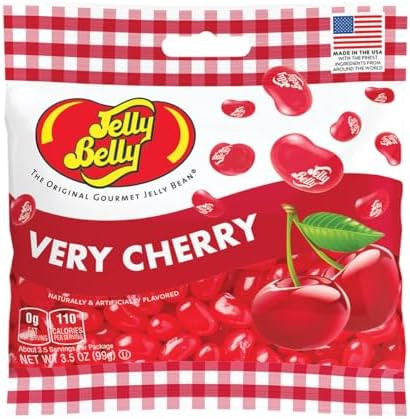 Jelly Belly Very Cherry Jelly Beans, 3.5 Ounce Grab and Go Bag - Kosher, Fat Free Candy with True... | Amazon (US)