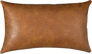PANOD Premium Faux Leather Throw Pillow Covers, Modern Luxury Decorative Lumbar Throw Pillow Case... | Amazon (US)