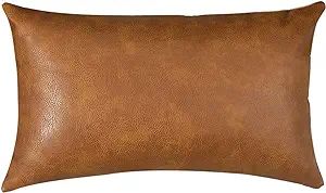 PANOD Premium Faux Leather Throw Pillow Covers, Modern Luxury Decorative Lumbar Throw Pillow Case... | Amazon (US)