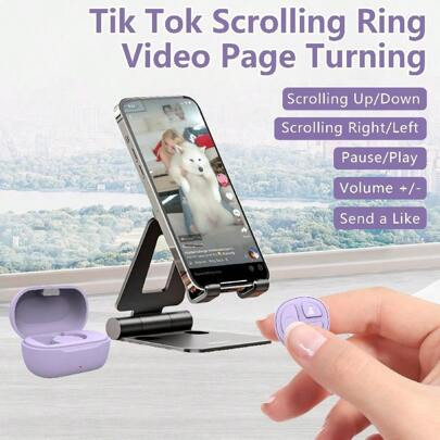 Scrolling Ring Remote Control, Kindle App Page Turner, Bluetooth Camera Video Recording Remote, Scrolling Ring Compatible With Iphone, IPad, IOS, And | SHEIN